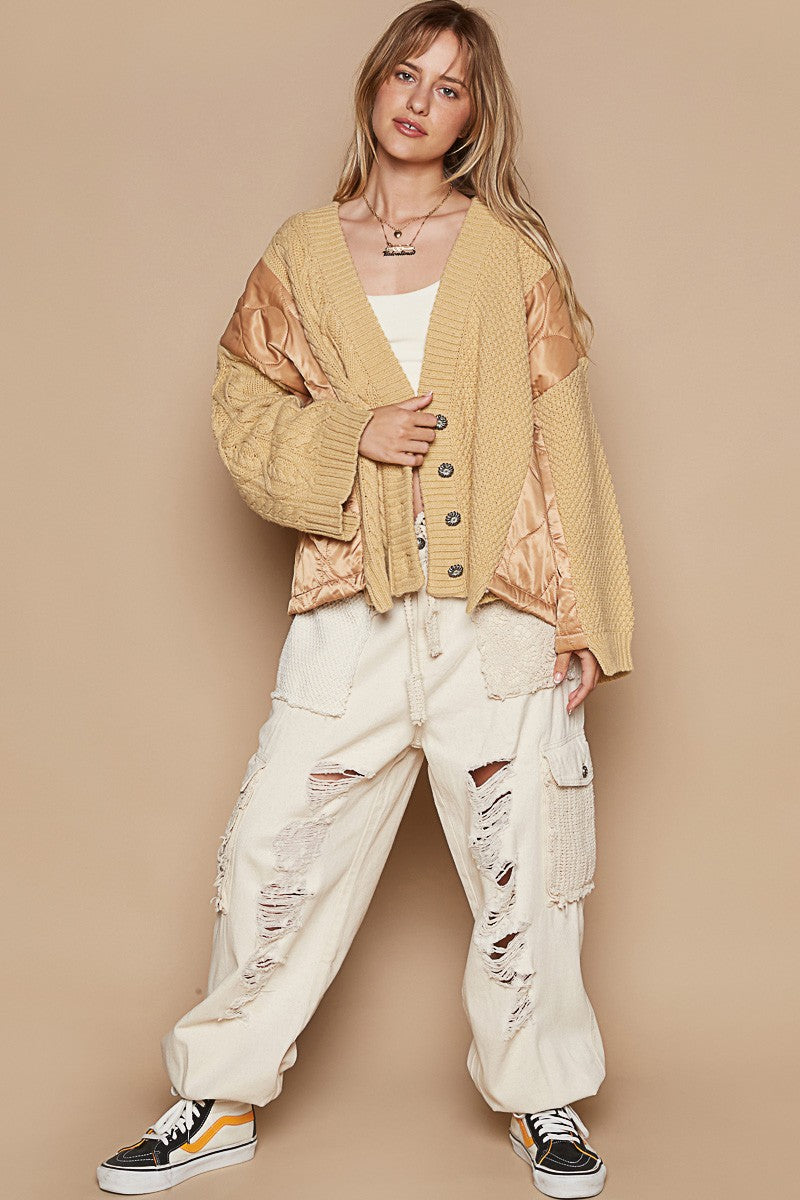 Quilted Cable Knit Jacket