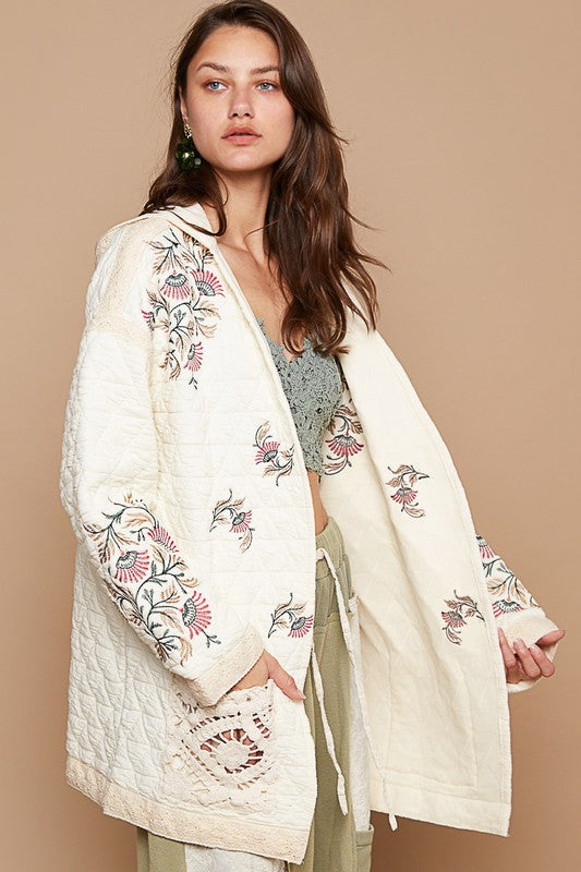 Quilted Jacket with Crochet Pockets