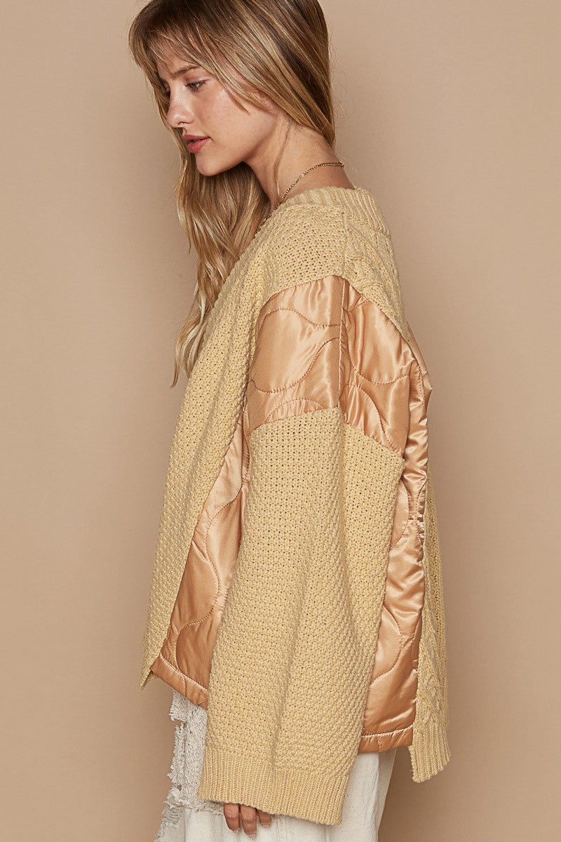 Quilted Cable Knit Jacket