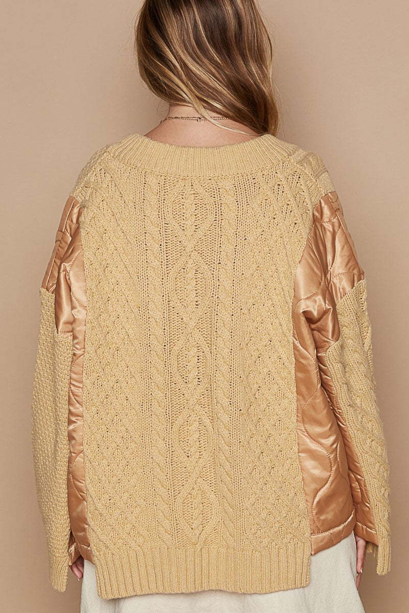 Quilted Cable Knit Jacket