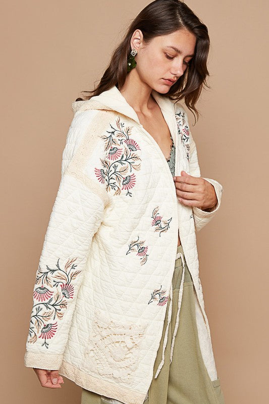 Quilted Jacket with Crochet Pockets