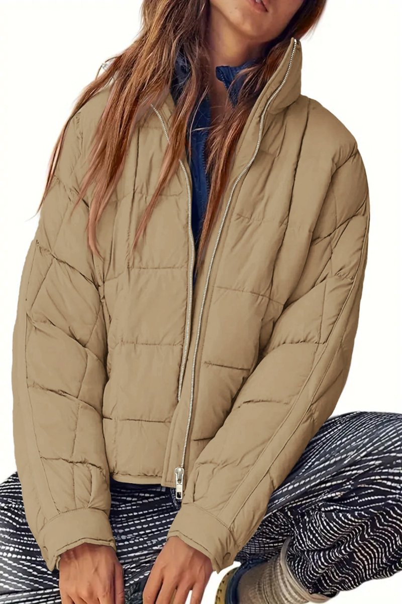 Quilted Zip Up Coat