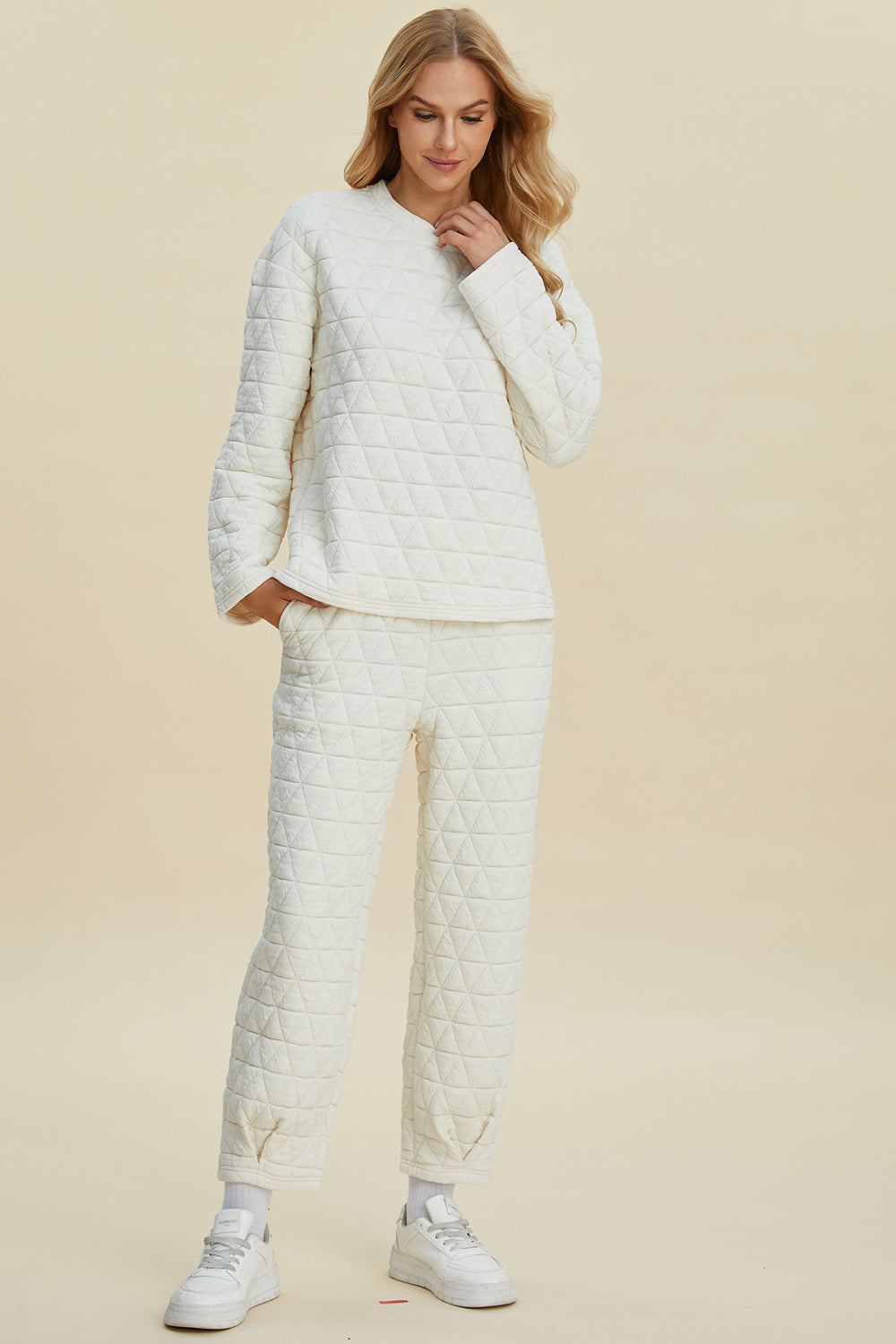 Quilted Sweatshirt and Pant Set