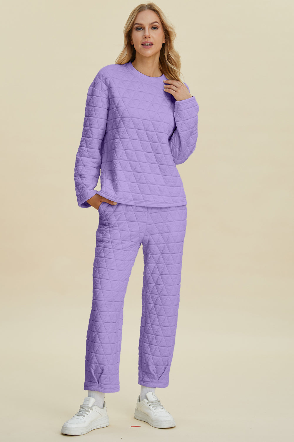 Quilted Sweatshirt and Pant Set