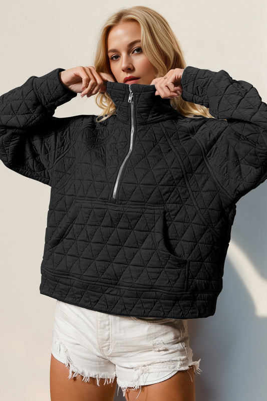 Quilted Sweatshirt with Pocket