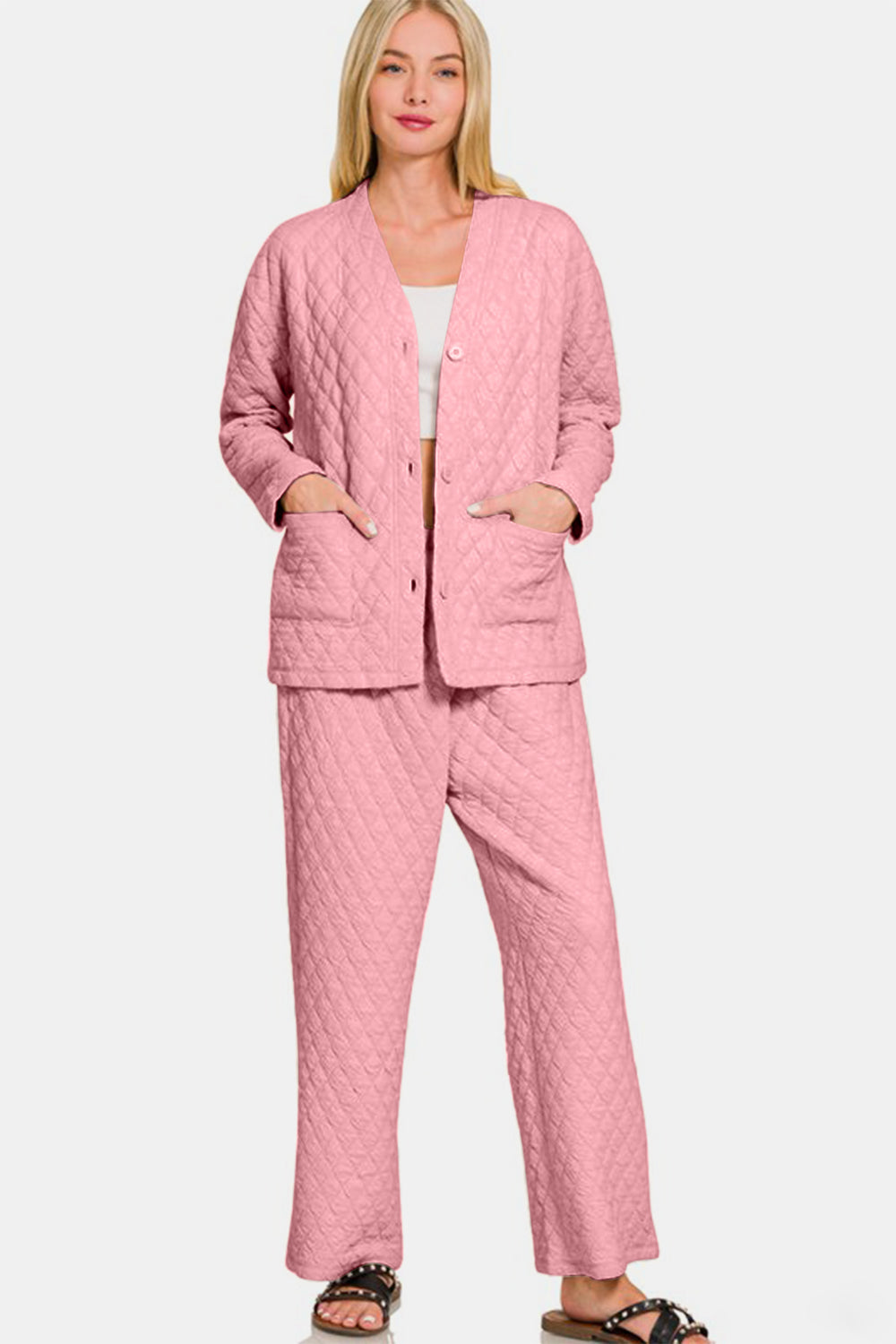 Quilted Top and Pants Lounge Set