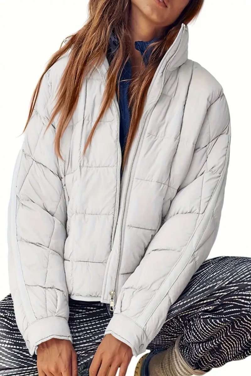 Quilted Zip Up Coat