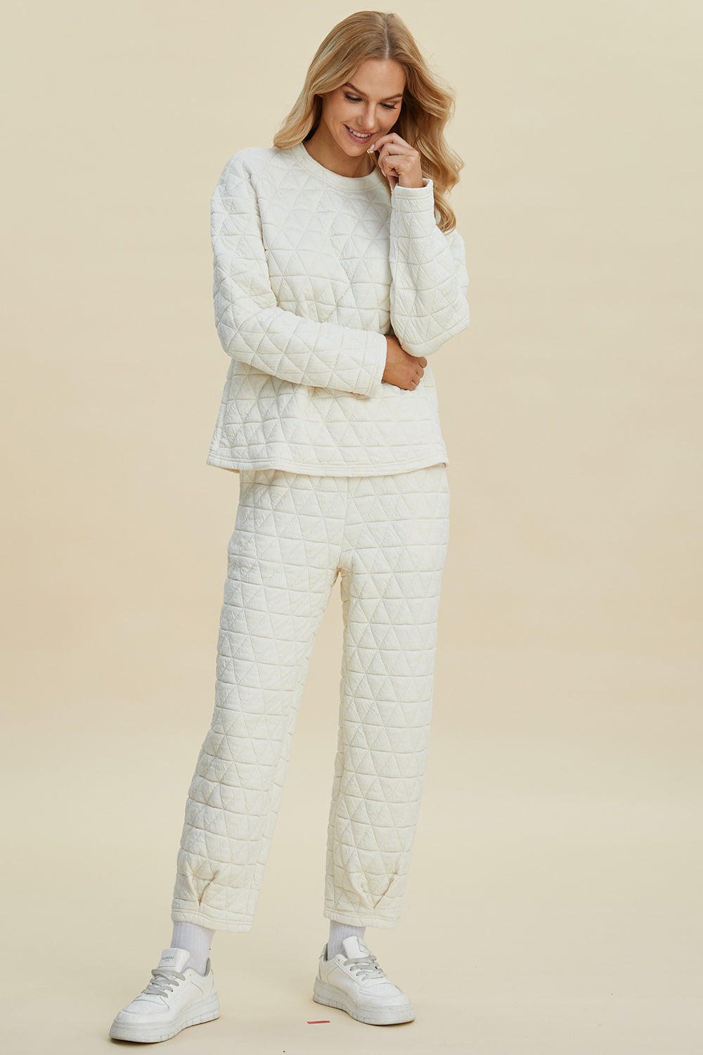 Quilted Sweatshirt and Pant Set