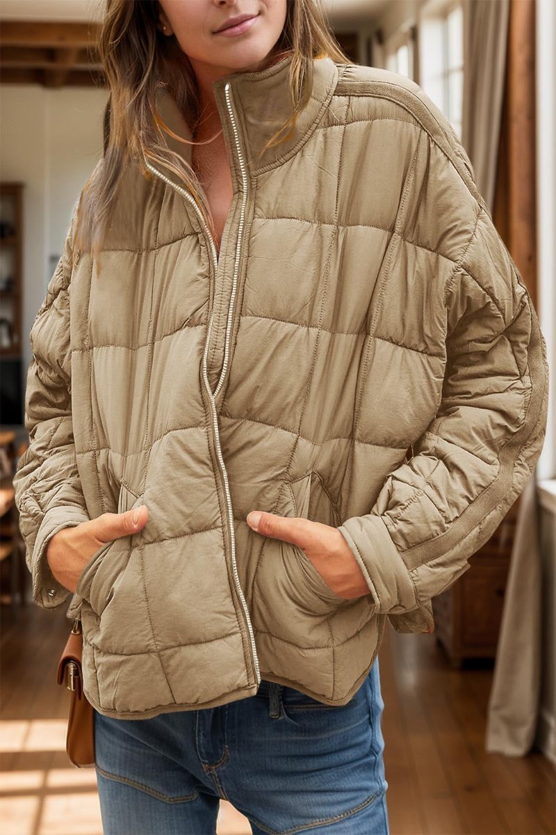 Quilted Zip Up Coat