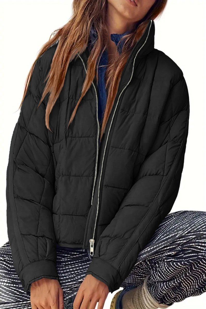 Quilted Zip Up Coat