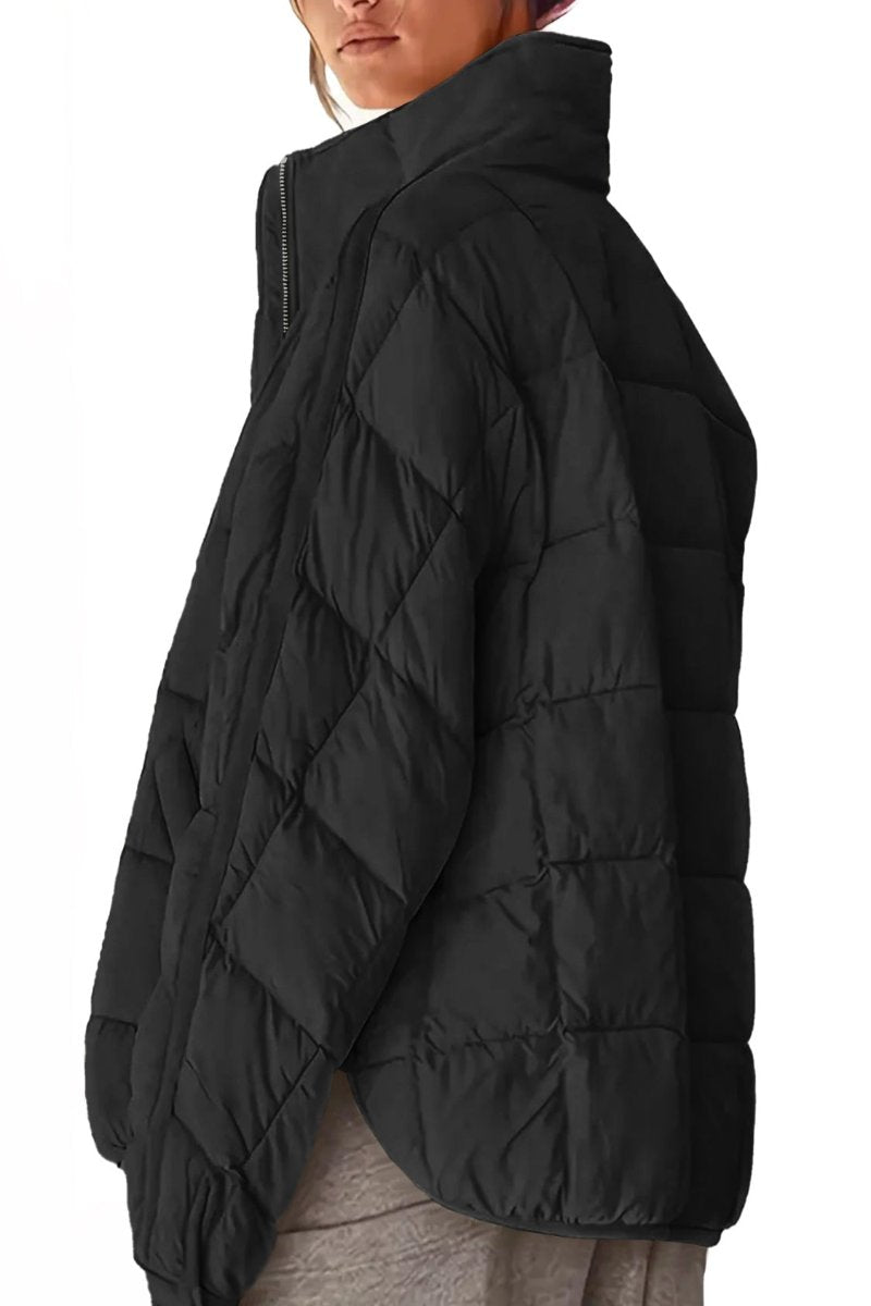 Quilted Zip Up Coat