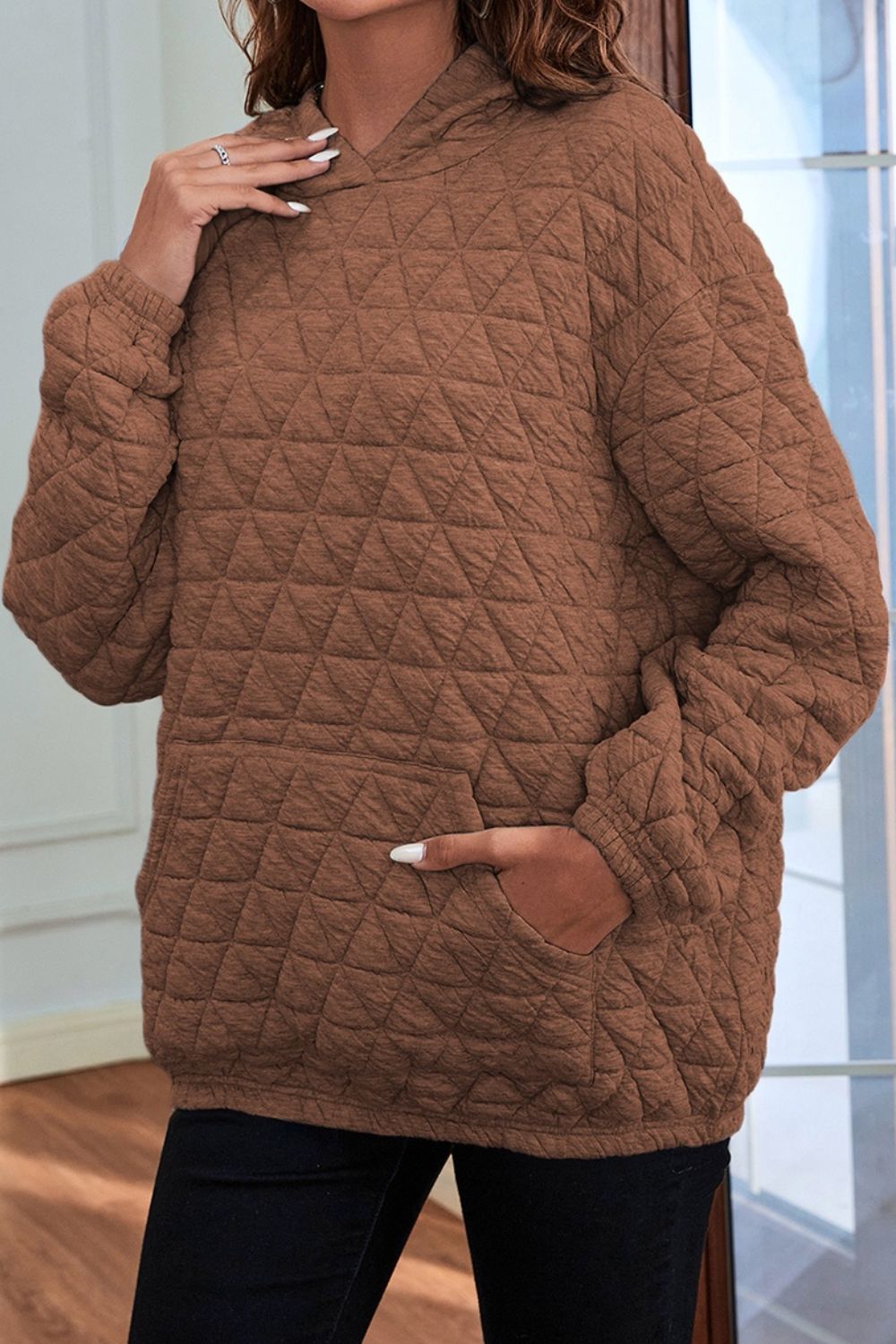 Quilted Hoodie with Pocket