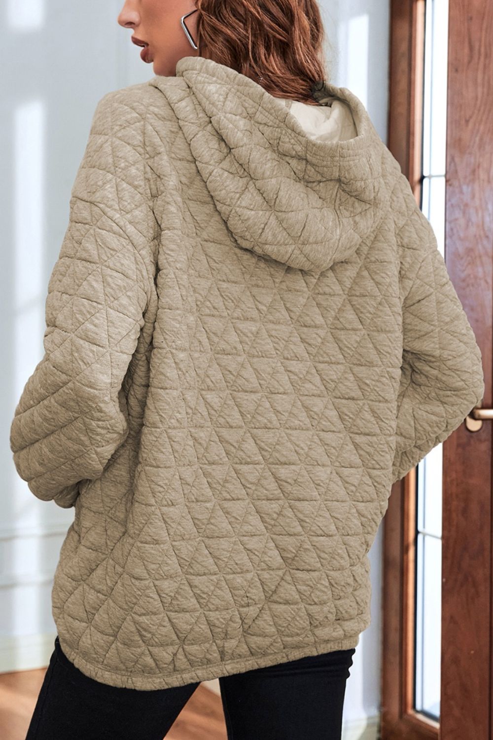 Quilted Hoodie with Pocket