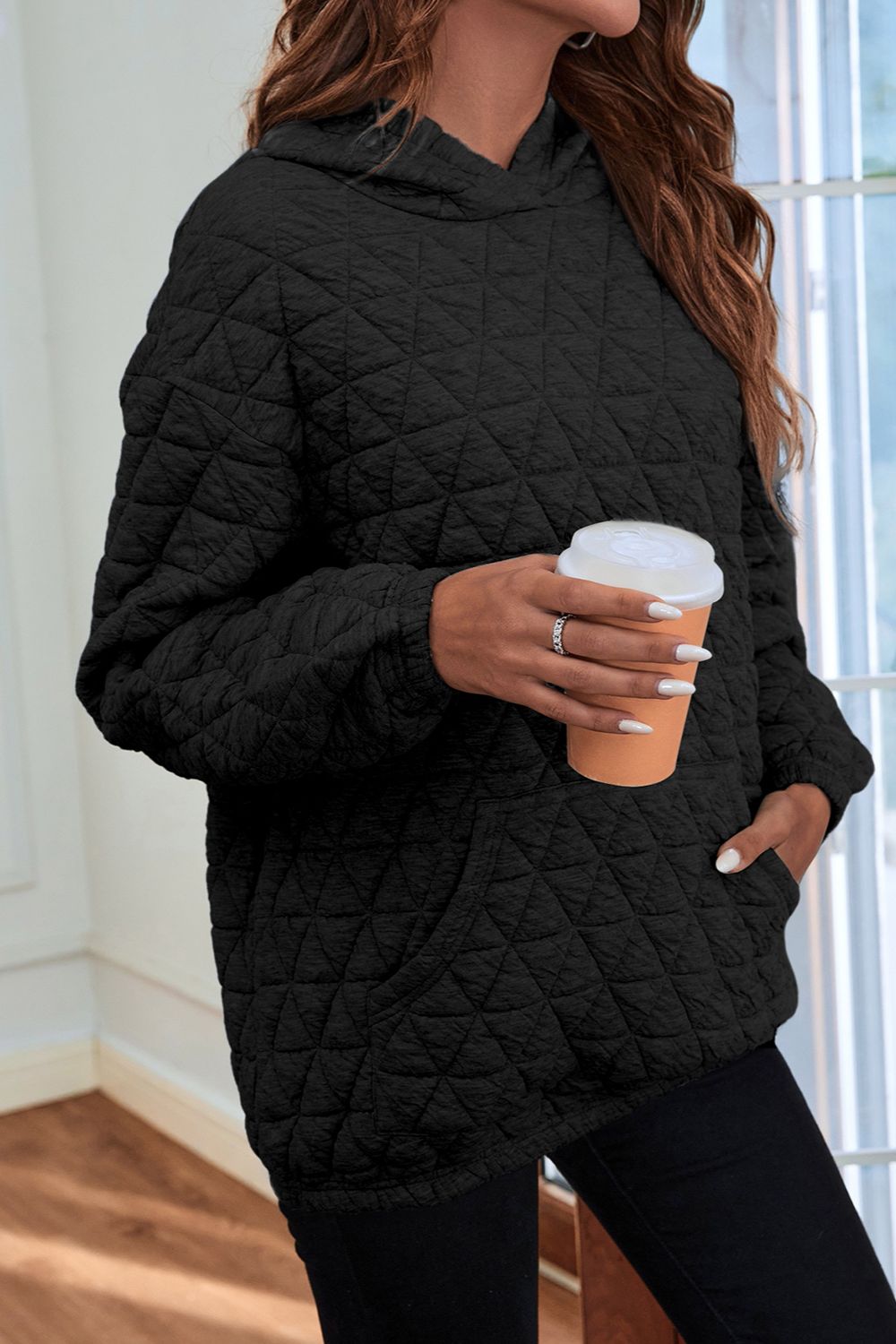 Quilted Hoodie with Pocket