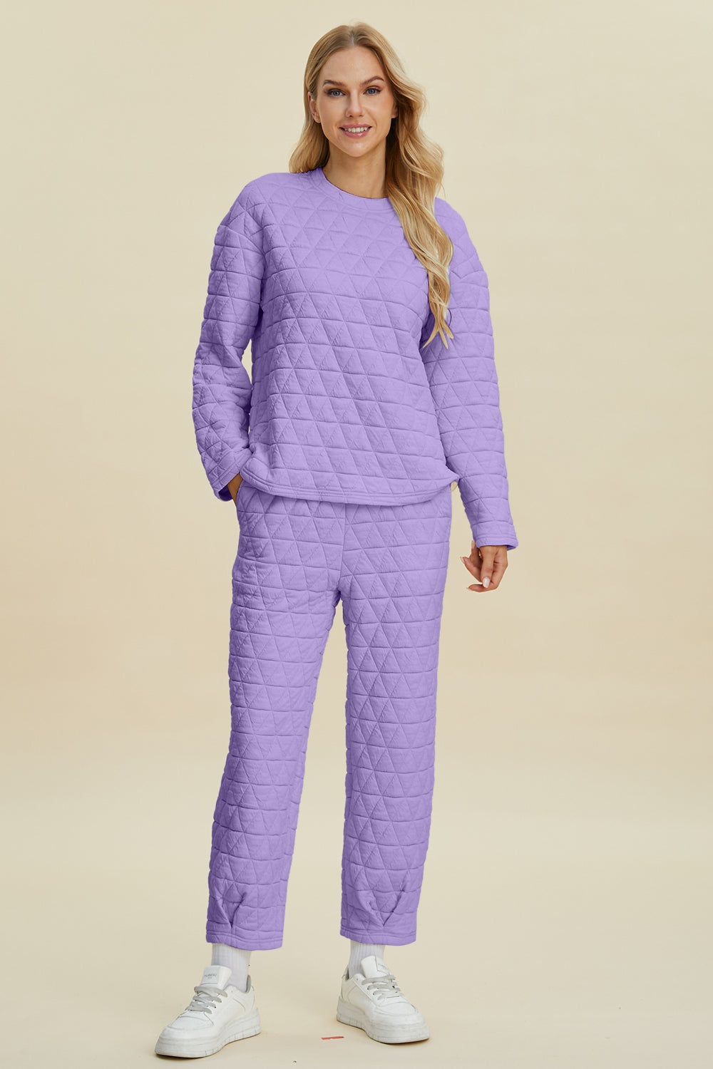 Quilted Sweatshirt and Pant Set