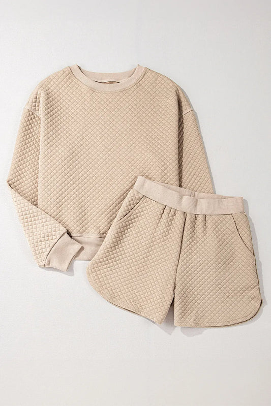 Quilted Sweatshirt and Short Set