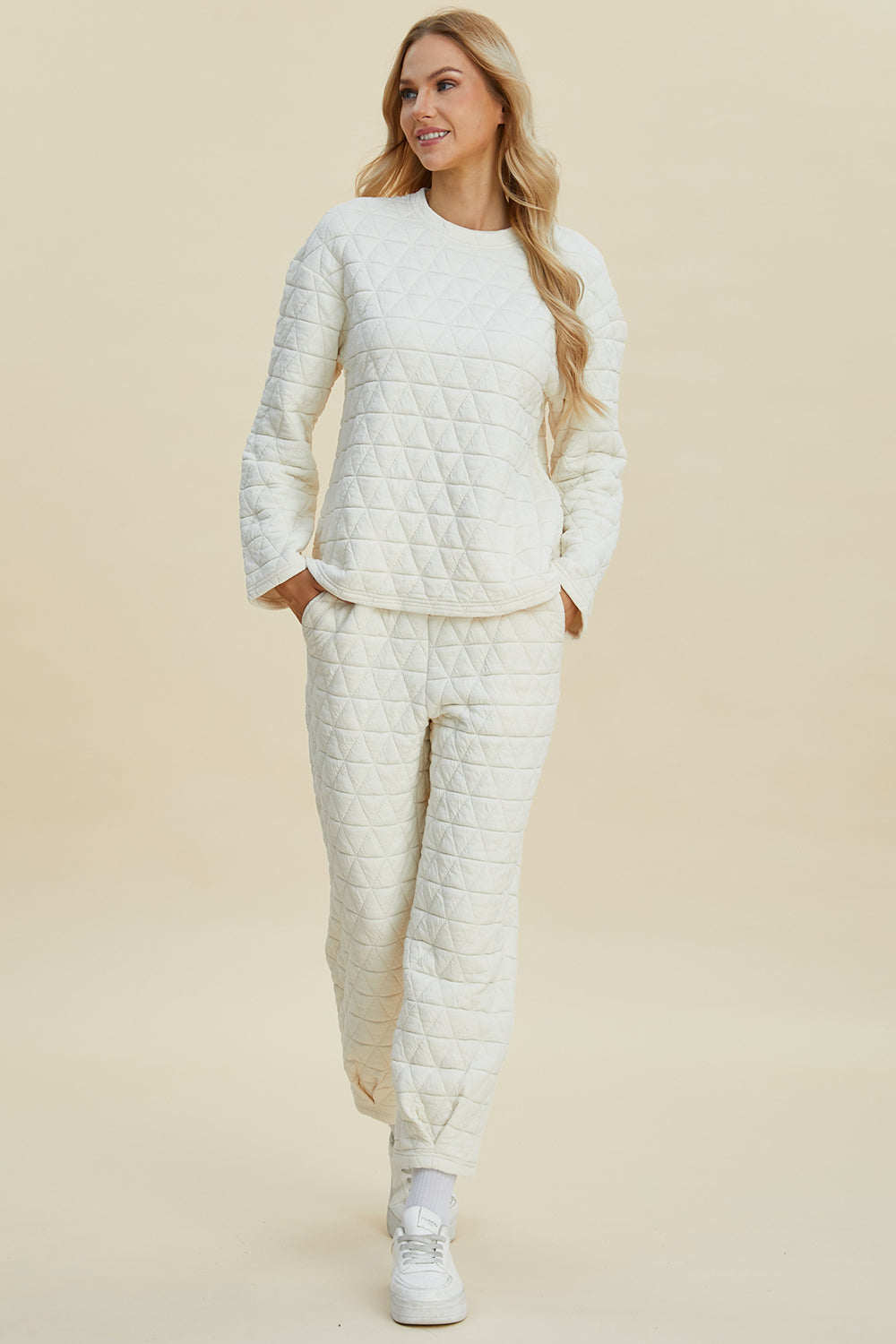 Quilted Sweatshirt and Pant Set