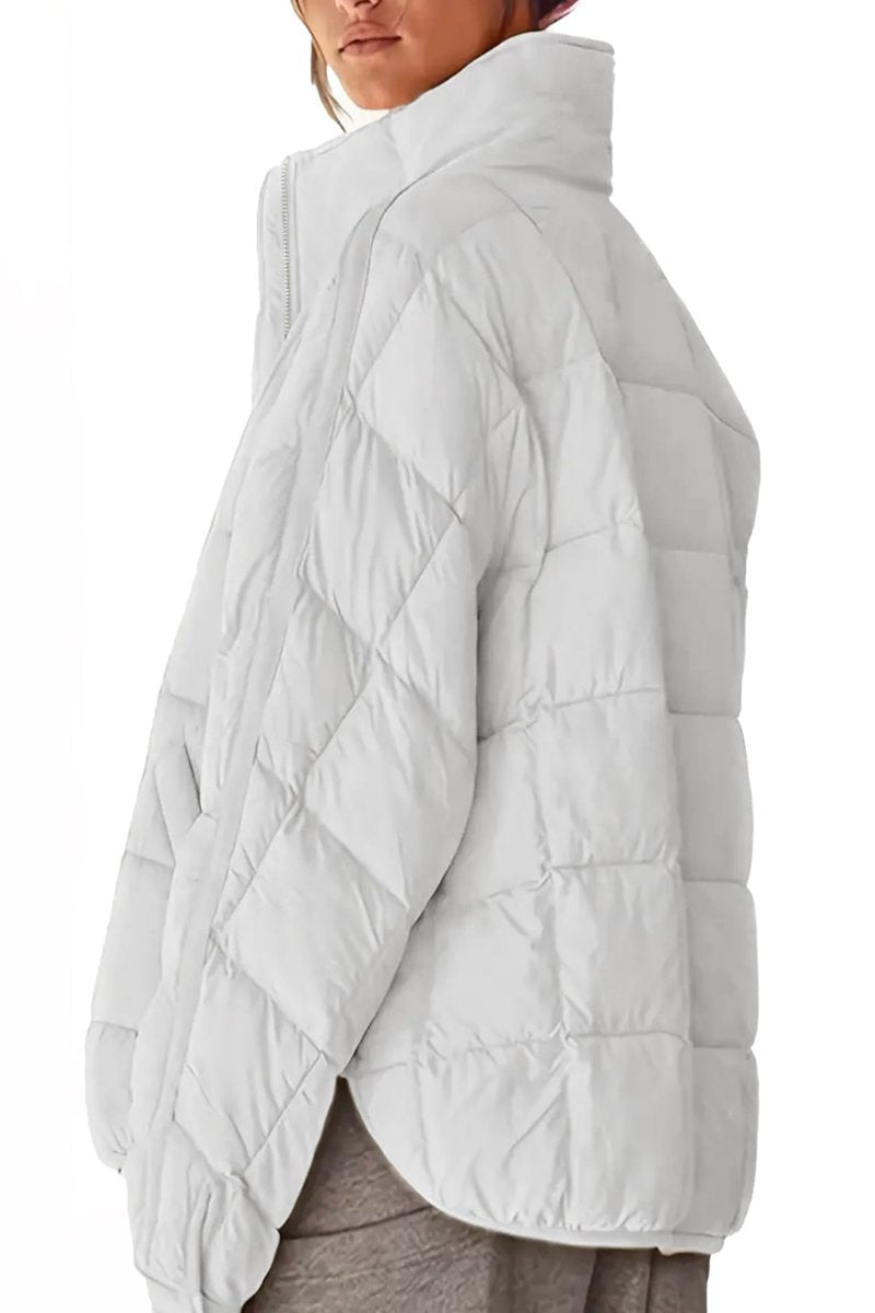 Quilted Zip Up Coat