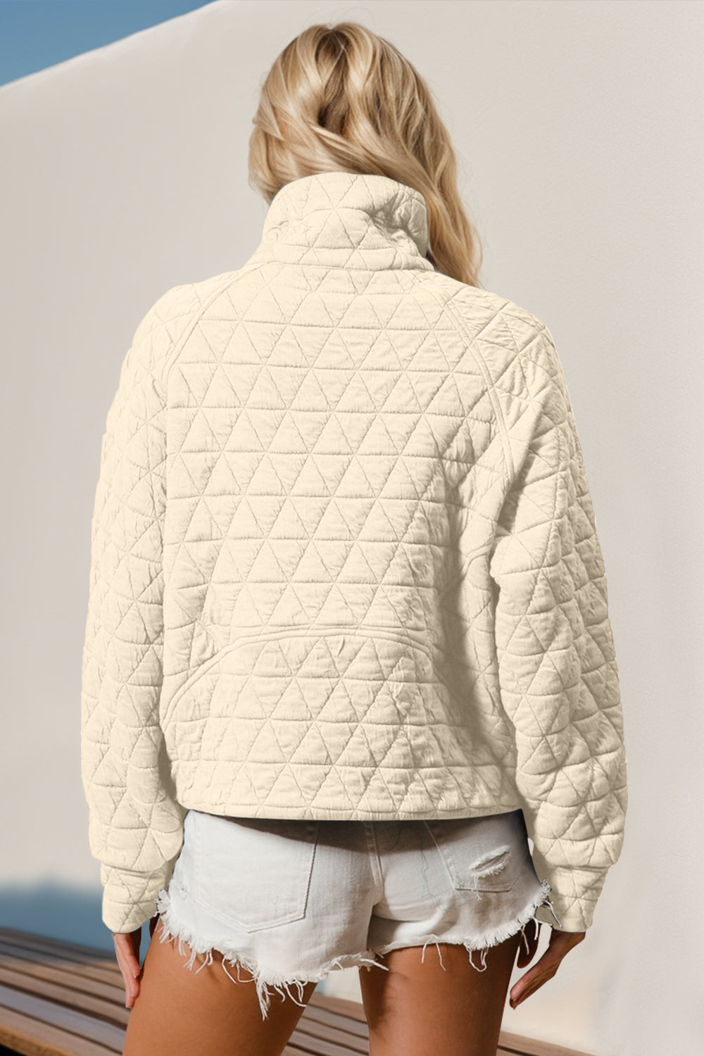 Quilted Sweatshirt with Pocket