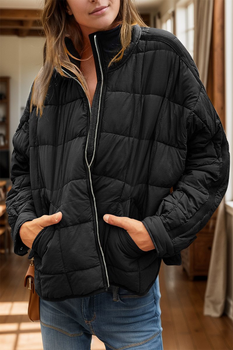 Quilted Zip Up Coat