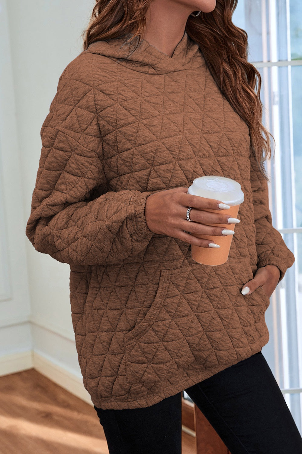 Quilted Hoodie with Pocket