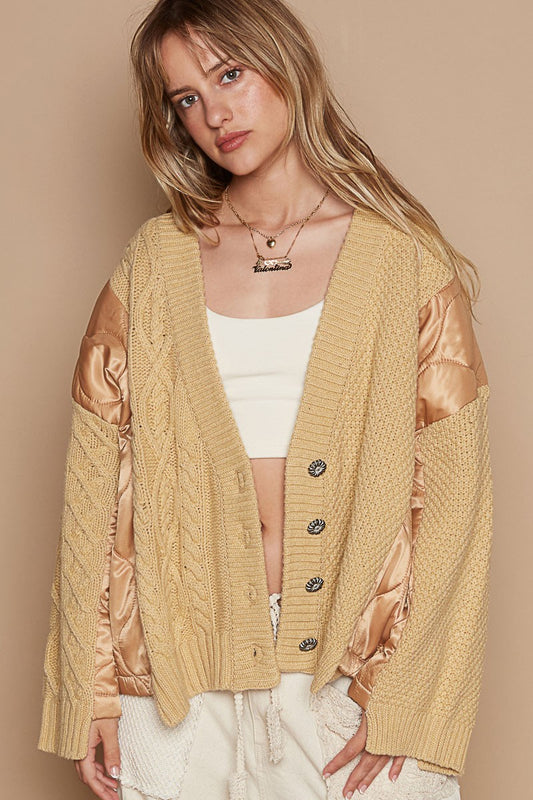 Quilted Cable Knit Jacket