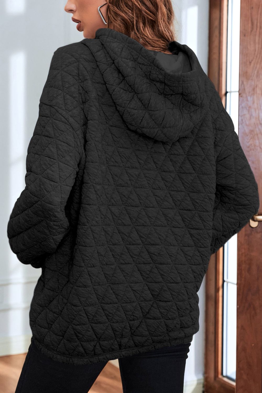 Quilted Hoodie with Pocket