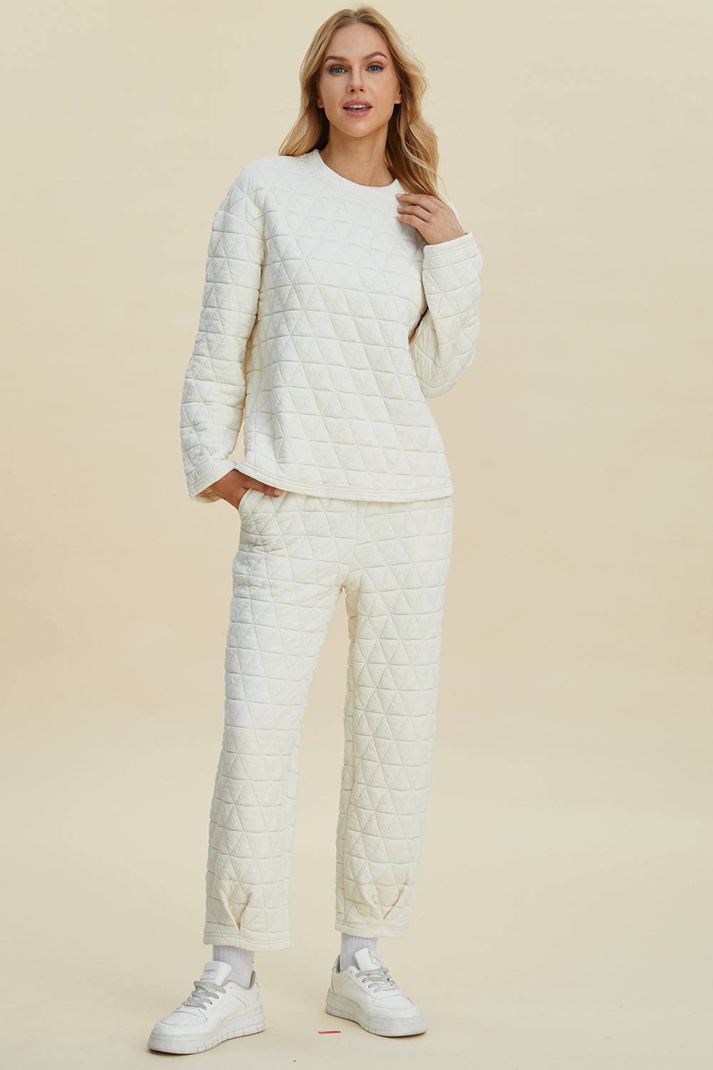 Quilted Sweatshirt and Pant Set