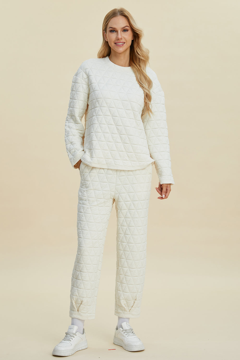 Quilted Sweatshirt and Pant Set