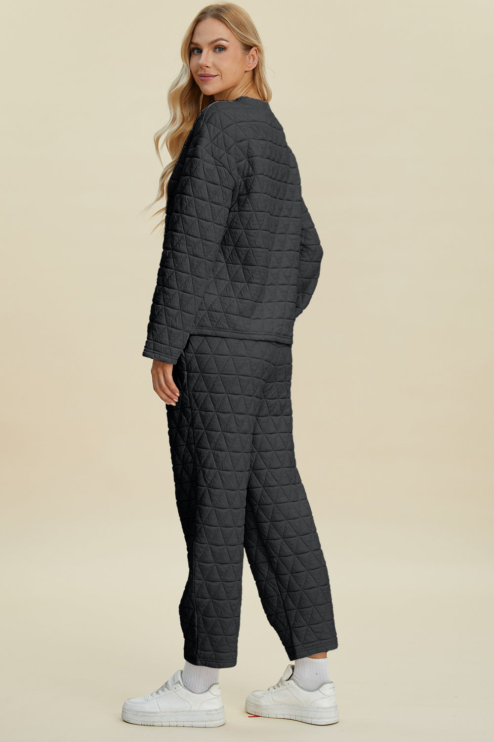 Quilted Sweatshirt and Pant Set