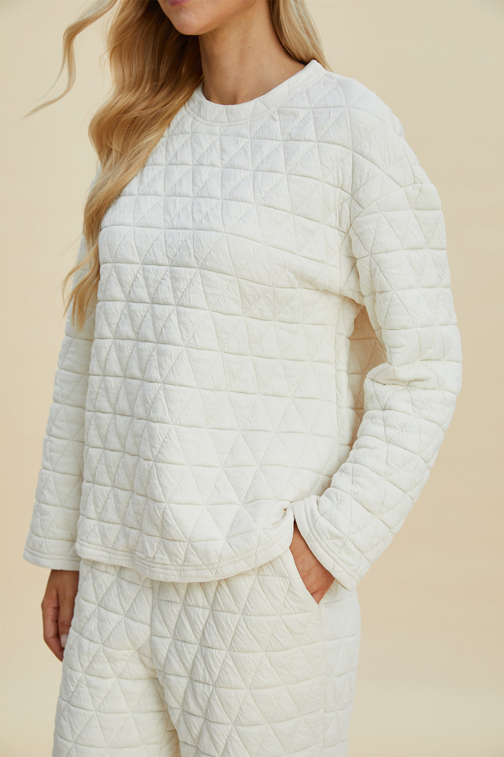 Quilted Sweatshirt and Pant Set