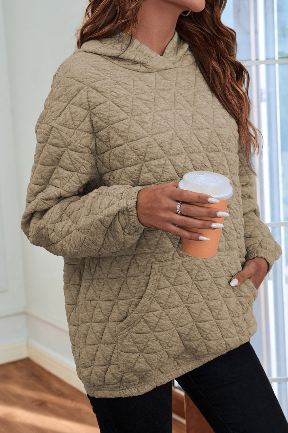 Quilted Hoodie with Pocket