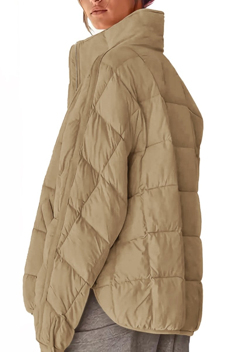 Quilted Zip Up Coat